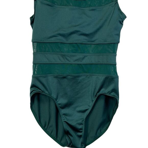 balera size MA Round Collar Lustre Leotard GREEN - Picture 6 of 16